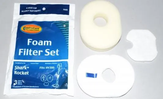 Shark Rocket Vacuum Foam filter Set - 3 filters