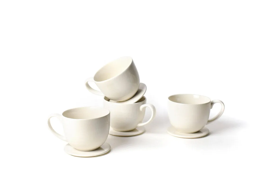 Signature White Footed Mug, Set of 4