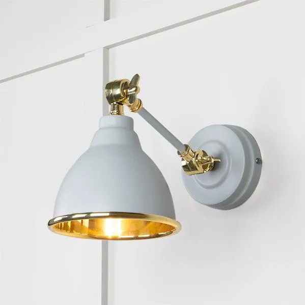 Smooth Brass Brindley Wall Light in Birch | From The Anvil