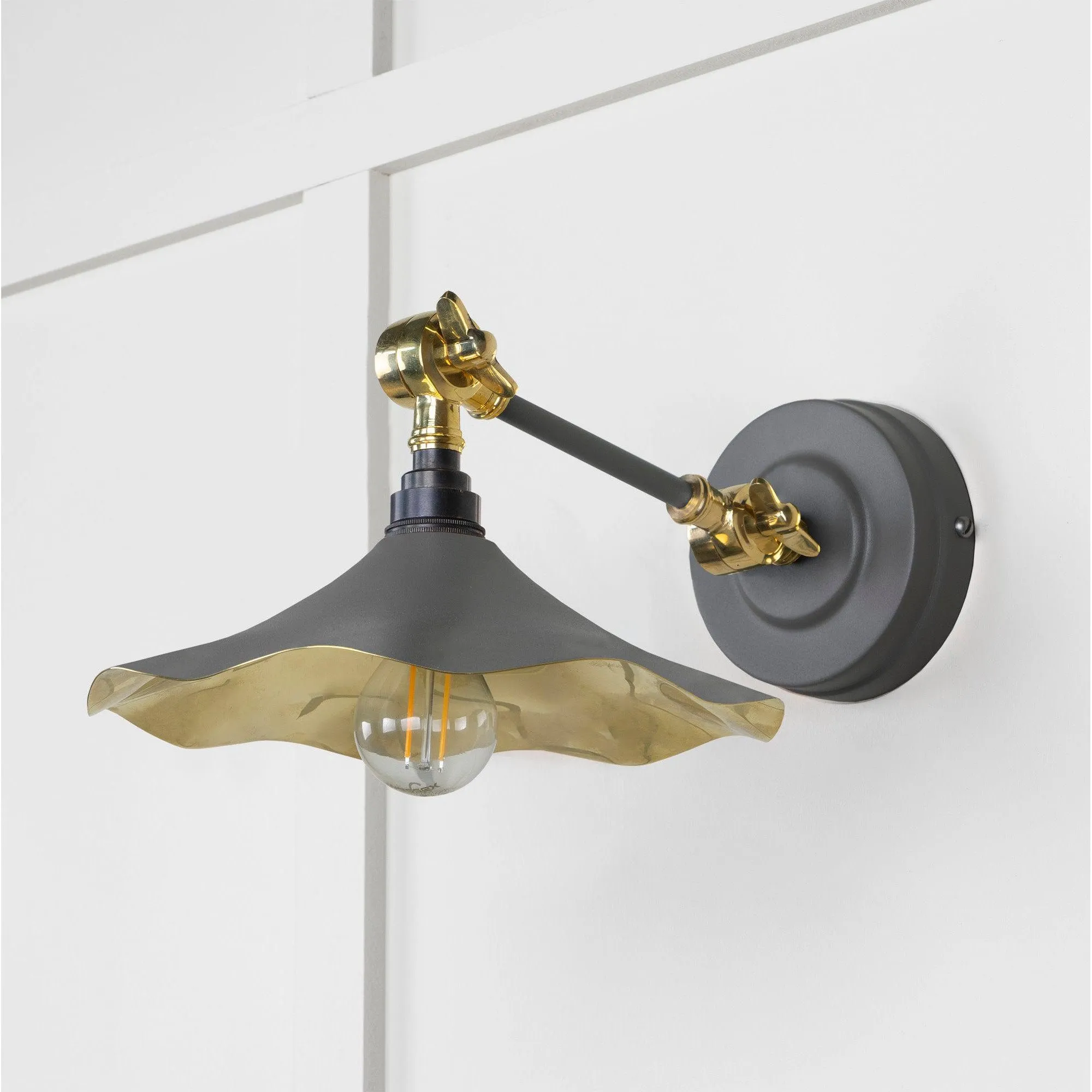 Smooth Brass Flora Wall Light in Bluff | From The Anvil