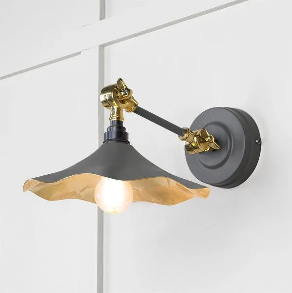 Smooth Brass Flora Wall Light in Bluff | From The Anvil