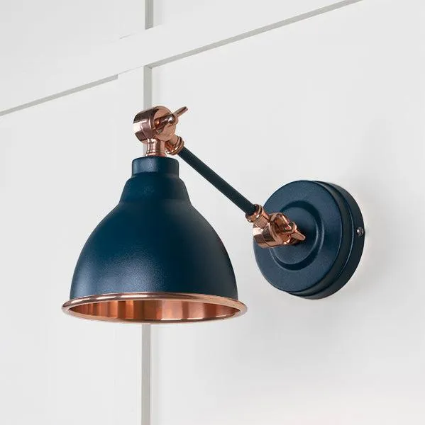 Smooth Copper Brindley Wall Light in Dusk | From The Anvil