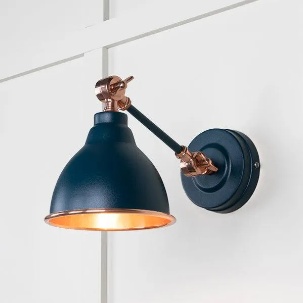 Smooth Copper Brindley Wall Light in Dusk | From The Anvil