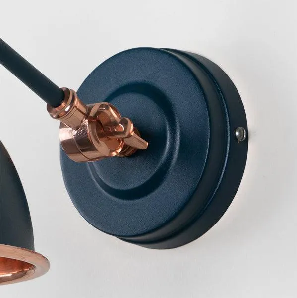 Smooth Copper Brindley Wall Light in Dusk | From The Anvil