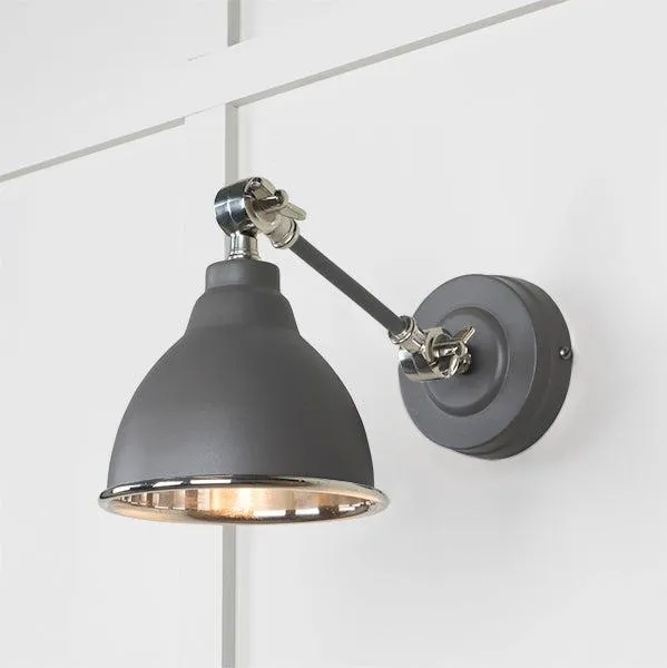 Smooth Nickel Brindley Wall Light in Bluff | From The Anvil