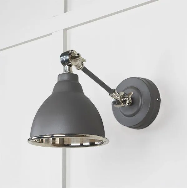 Smooth Nickel Brindley Wall Light in Bluff | From The Anvil