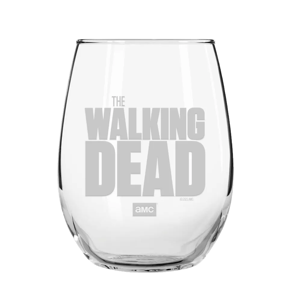 The Walking Dead Logo Laser Engraved Stemless Wine Glass