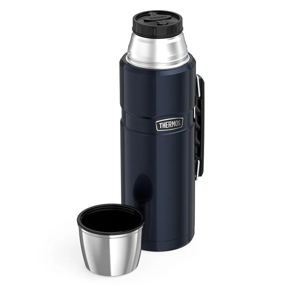 Thermos Stainless King 68 Ounce Vacuum Insulated Beverage Bottle, Midnight Blue