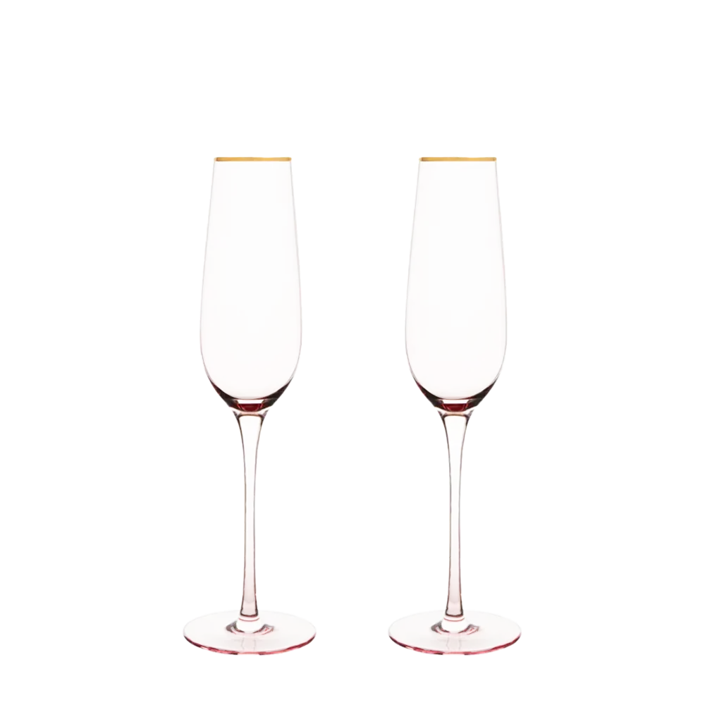 Twine Living Co. Gilded Stemmed 8 oz. Champagne Flute (set of 2)