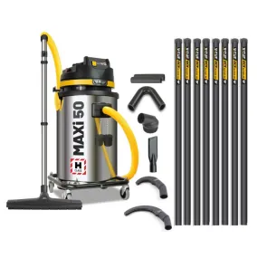 V-TUF MAXIH24050LKIT2 Hazardous Dust Vacuum Cleaner - 50L 1750W - Inc 32 FT Poles