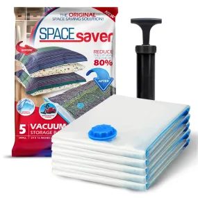 Vacuum Storage Bags (Small 5 Pack) Save 80% On Clothes Storage Space - Vacuum