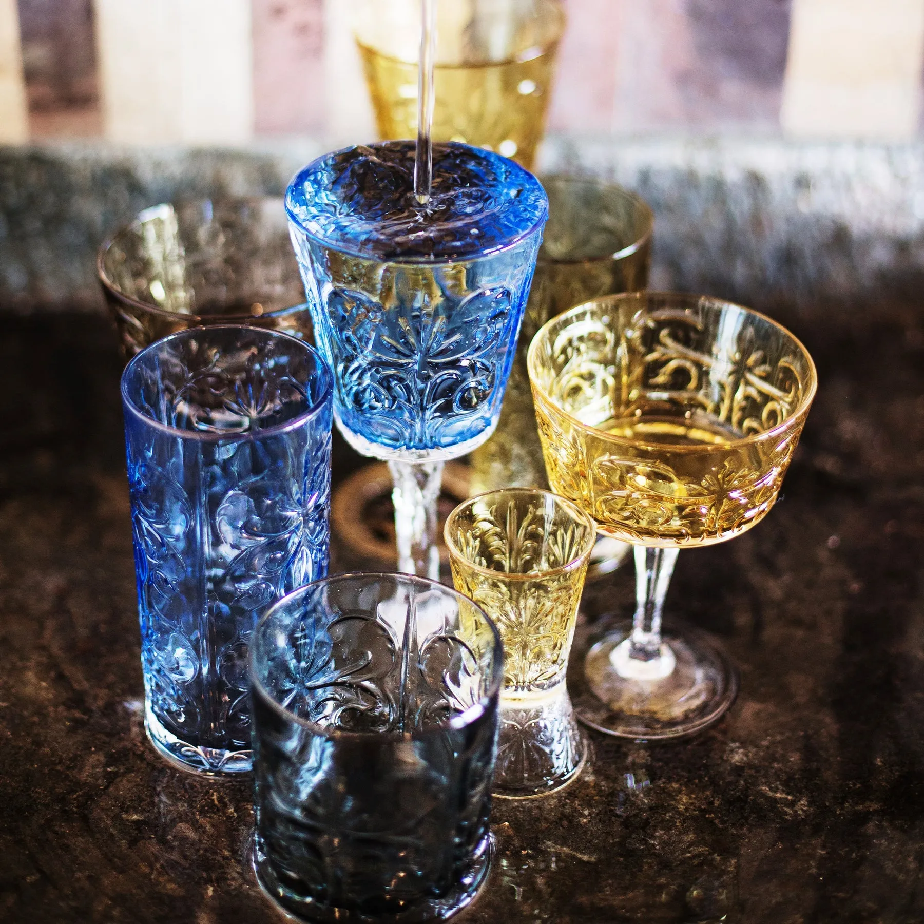 Vietri Barocco Cobalt Wine Glass