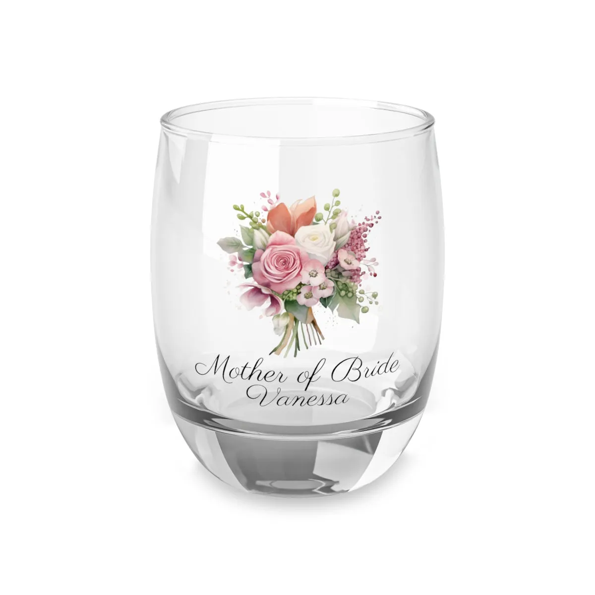 Wedding Bouquets Flower Personalised Floral Bouquet Wine Glass, Stemless Wine Glass, Whiskey Glass, Rocks Glass