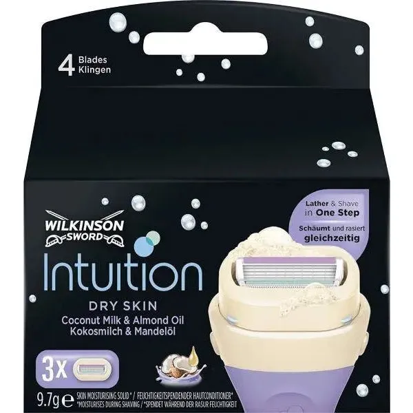 Wilkinson Sword Intuition 2 -IN-1 Dry Skin Razor Blades x 6 Pack