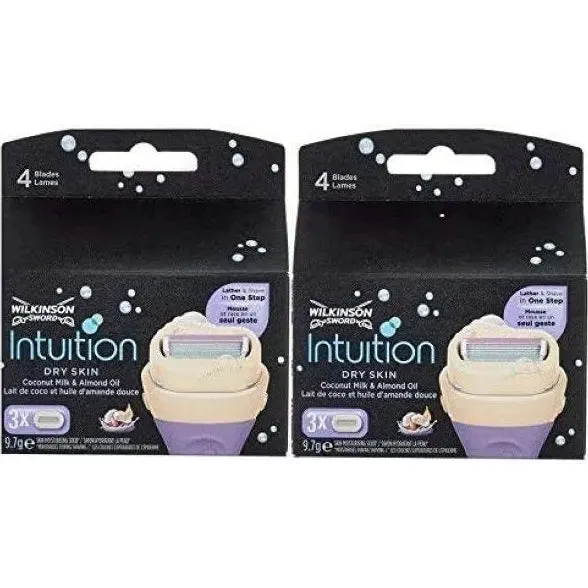 Wilkinson Sword Intuition 2 -IN-1 Dry Skin Razor Blades x 6 Pack