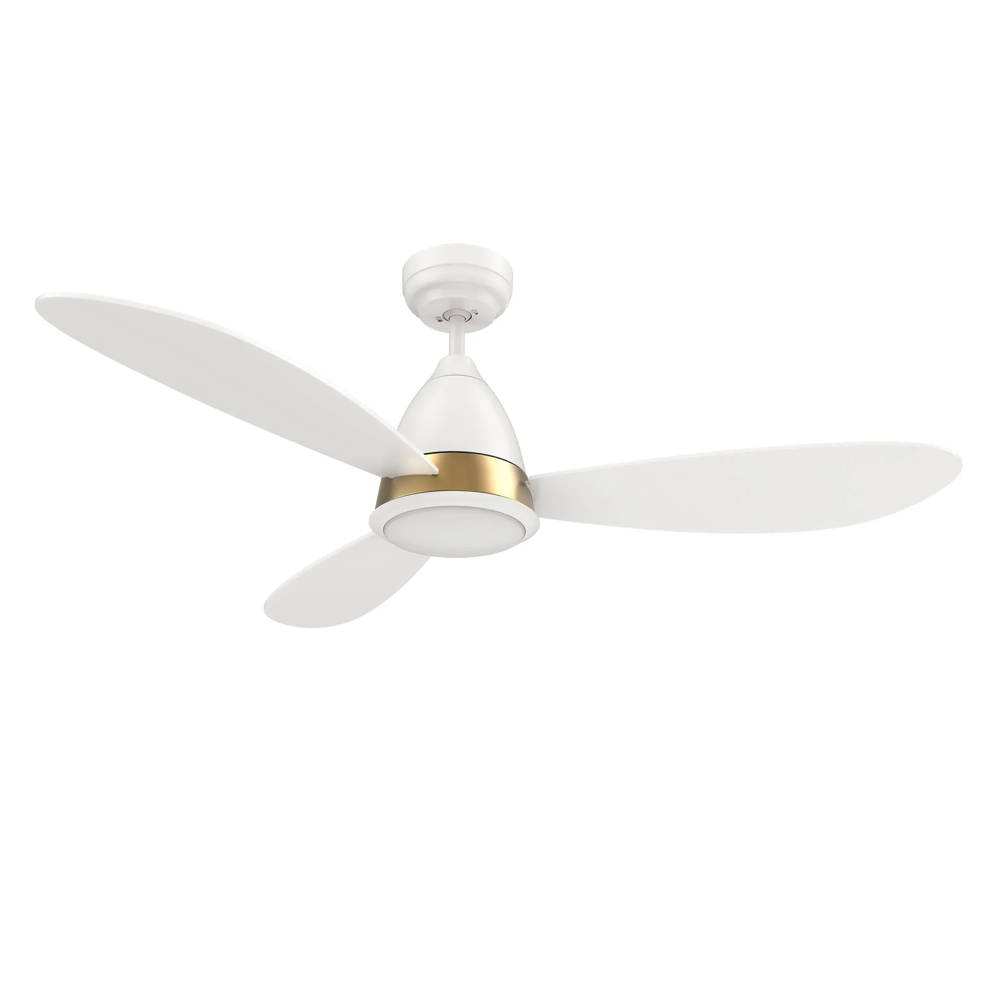 YORK 52 inch 3-Blade Smart Ceiling Fan with LED Light Kit & Remote Control- White/White (Gold Details)