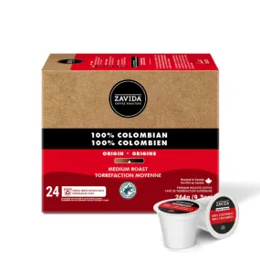 Zavida 100% Colombian Single Serve Coffee 24 Pack