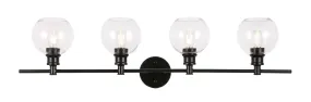 ZC121-LD2322BK - Living District: Collier 4 light Black and Clear glass Wall sconce