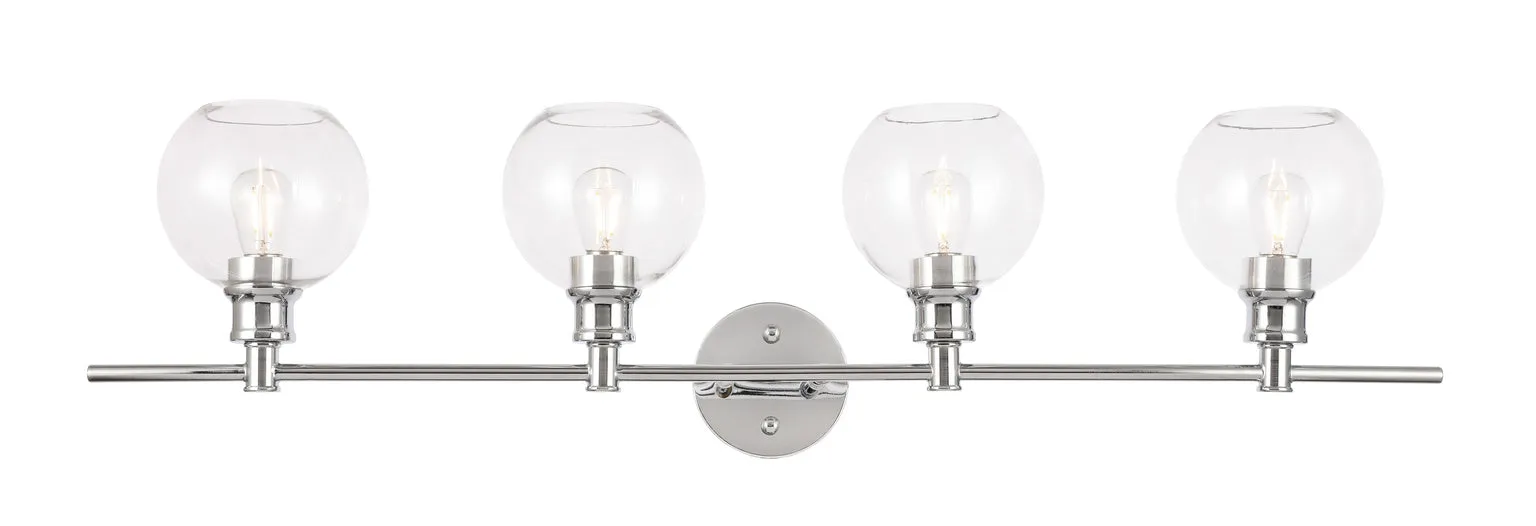 ZC121-LD2322C - Living District: Collier 4 light Chrome and Clear glass Wall sconce